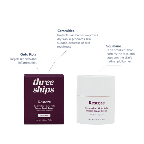Three Ships - Restore Ceramides + Gotu Kola Barrier Repair Cream - Home & Well