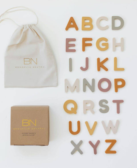 Brooklyn Neutral - Silicone Alphabet Magnets - Home & Well