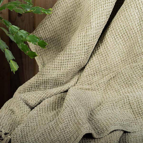 Cotton Waffle Weave Throw Blanket