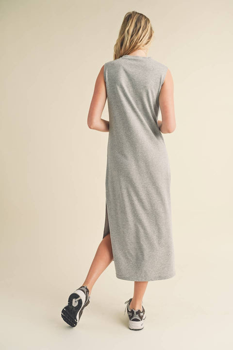 Sleeveless Terry Cloth Midi Dress - Home & Well