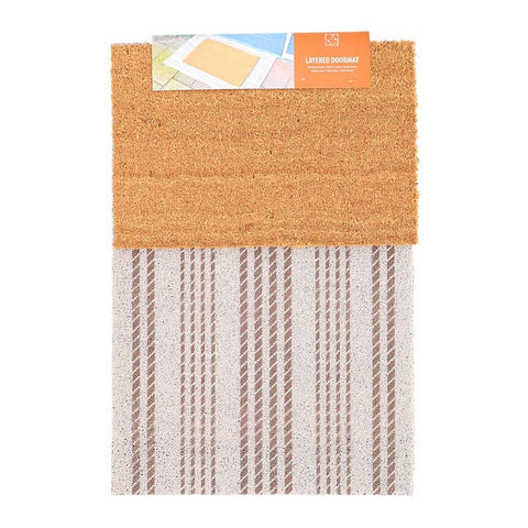 Hello Door Mat - Layered Set Checked Pattern - Home & Well