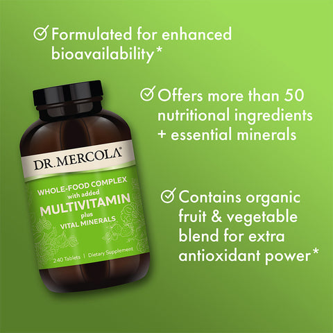 Whole-Food Complex with added Multivitamin plus Vital Minerals (240 per bottle) - Home & Well