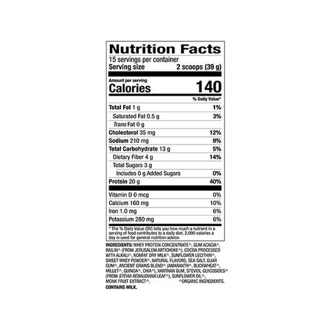 Pure Power Organic Whey Protein - Chocolate (20.6 oz) - Home & Well