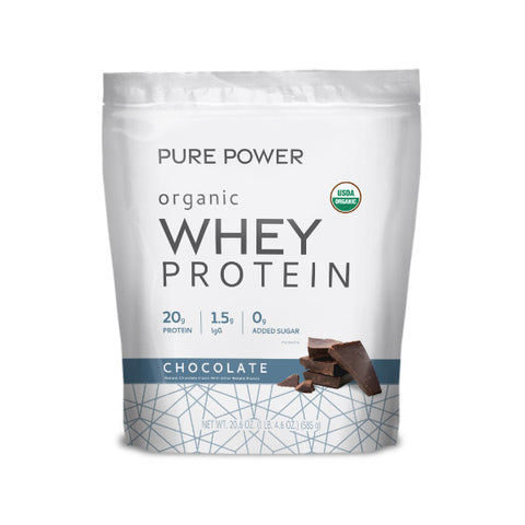 Pure Power Organic Whey Protein - Chocolate (20.6 oz) - Home & Well