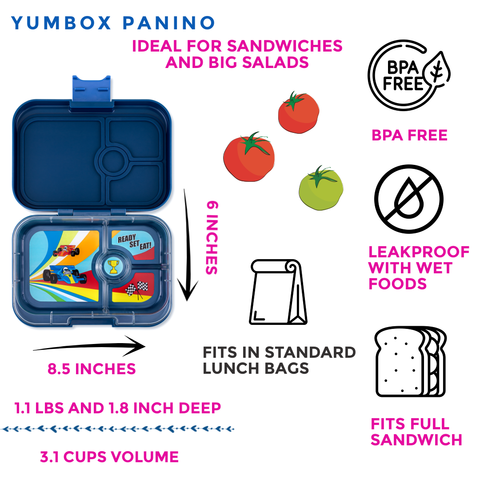 Yumbox - Leakproof Sandwich Friendly Bento Box - Monte Carlo Blue - Home & Well