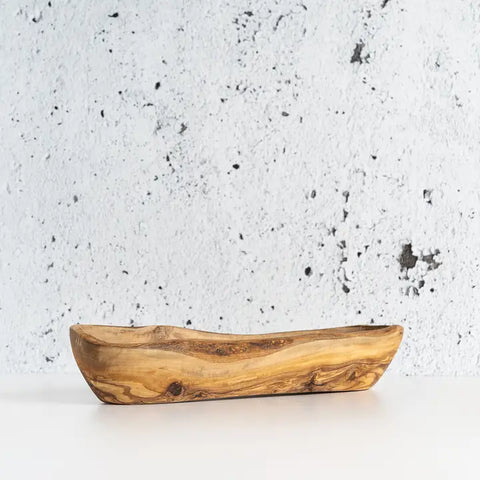 Natural Olive Wood Oval Bowl - Home & Well