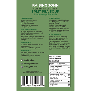Raising John - Split Pea Soup Mix - Serves 4 - Home & Well
