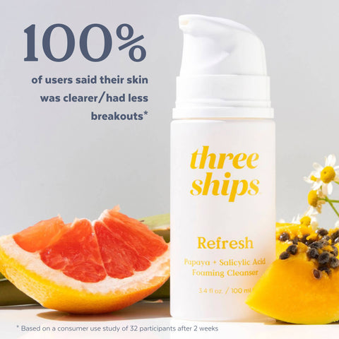 Three Ships Beauty - Refresh Papaya + Salicylic Acid Cleanser (100mL) - Home & Well