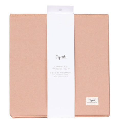 3 Sprouts - Recycled Fabric Storage Cube - Solid Colours - Home & Well