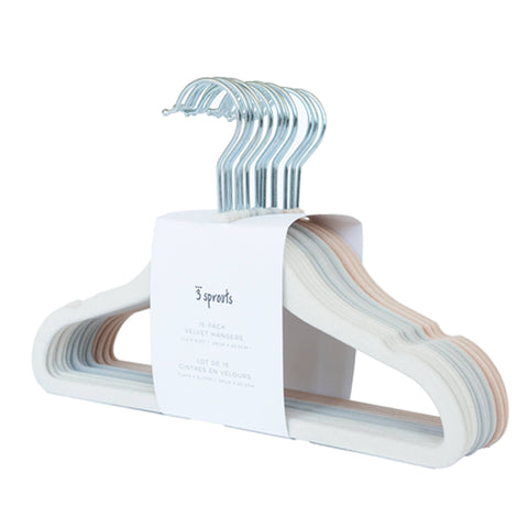 3 Sprouts - Baby Velvet Hangers (2 Packs of 15) - Home & Well