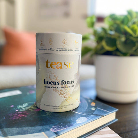 Tease | Wellness Tea Blends + Accessories - Focus & Flow Adaptogen Ginseng + Ginkgo Superfood Tea Blend - Home & Well