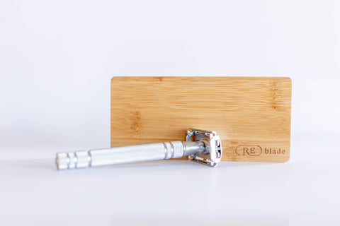 REssentials - Double Edge Safety Razor (with 5 blades and bamboo case/stan - Home & Well