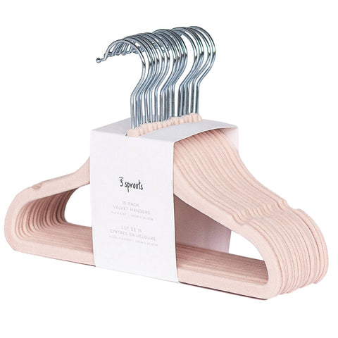 3 Sprouts - Baby Velvet Hangers (2 Packs of 15) - Home & Well