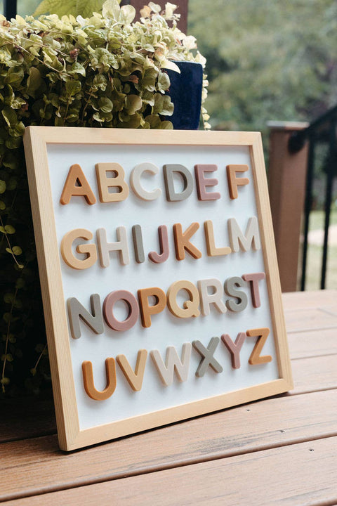 Brooklyn Neutral - Silicone Alphabet Magnets - Home & Well