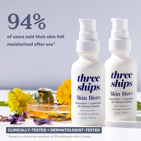 Three Ships - Skin Hero Bakuchiol + Calendula Bio - Retinol Serum (30mL) - Home & Well