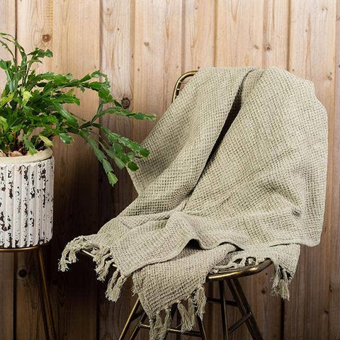 Cotton Waffle Weave Throw Blanket