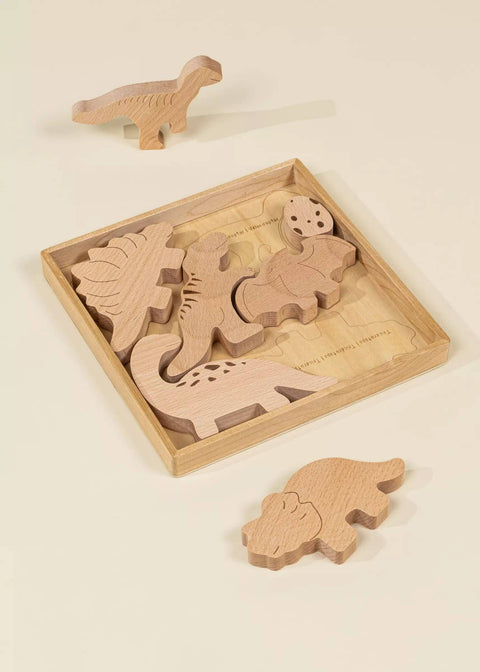 Coco Village - Wooden Balance Puzzle - Dino (7 pcs) - Home & Well