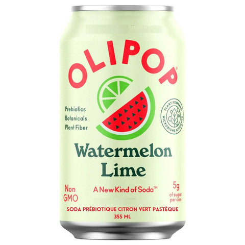 OLIPOP Prebiotic Soda, Watermelon Lime, 12 fl oz, 12 Pack - Home & Well