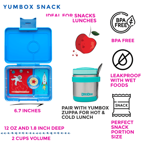 Yumbox - Snack Size Bento Lunch Box Surf Blue (Rocket)