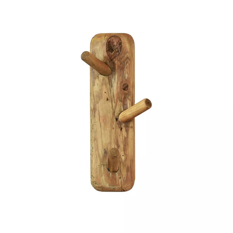 NACH - Reclaimed Wooden Wall Hook With 3 Pegs - Home & Well