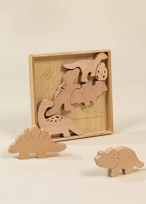 Coco Village - Wooden Balance Puzzle - Dino (7 pcs) - Home & Well