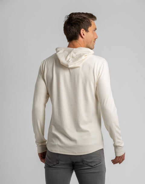 LIV Outdoor - Men's Stretch Flannel Hooded Henley - Home & Well
