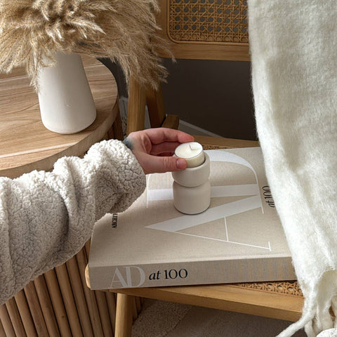 Studio Akiyo - Scandi Elevated Single Tea Light Candle Holder | Minimalist