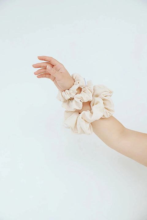 Siena Vida Cream Linen Scrunchie - Beau - Home & Well