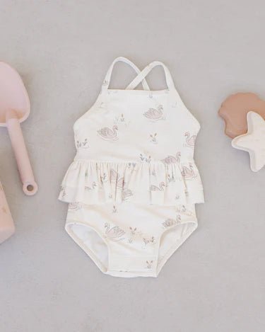 Ruffled One - Piece Swimsuit | Swans | QUINCY MAE - Home & Well