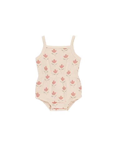 Quincy Mae Waffle Cinch Romper | Tulips - Home & Well