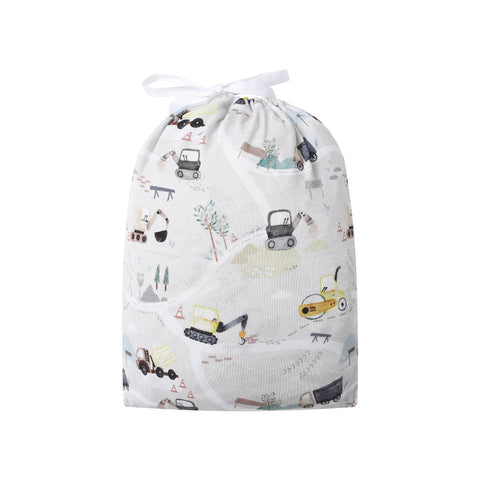Early Grey - Bamboo Crib Sheet - Diggers - Home & Well