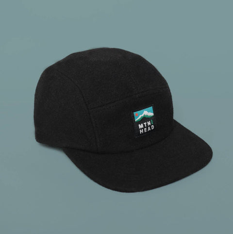 Muttonhead - 5 Panel - MTN Label - Black Melton Wool - Home & Well