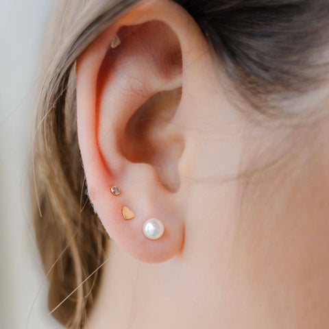 PETITE GOLD - Pearl Studs - Home & Well