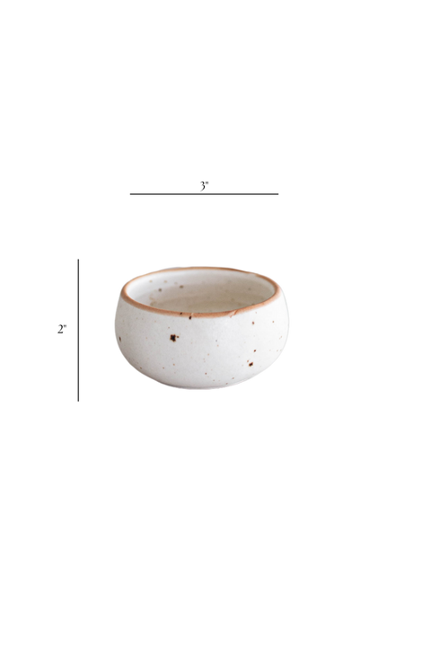 Ceramic White Speckled Dip Bowl - Home & Well