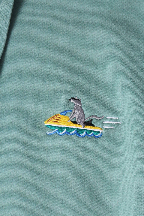 Muttonhead - Vintage Pigment Hoodie - Aqua - Sea Doo Dog Embroidery - Home & Well