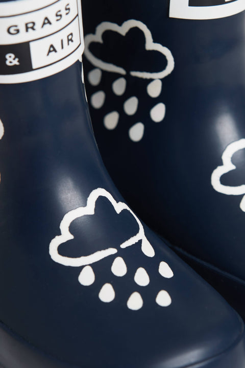 Grass & Air - Kids Navy Colour-Revealing Wellies