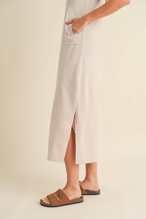 Sleeveless Terry Cloth Midi Dress - Home & Well