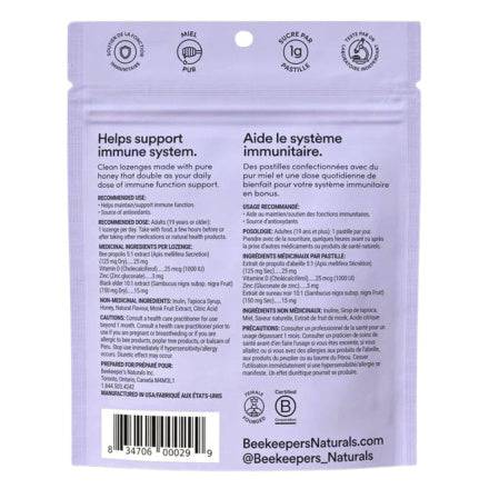 Beekeeper’s Naturals Low Sugar Propolis Lozenges Elderberry - Home & Well