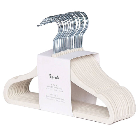 3 Sprouts - Baby Velvet Hangers (2 Packs of 15) - Home & Well