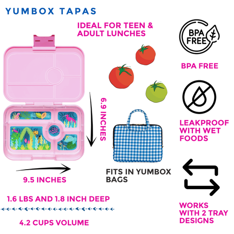 Yumbox - Leakproof Yumbox Tapas Bento Lunch Box - Capri Pink - Home & Well