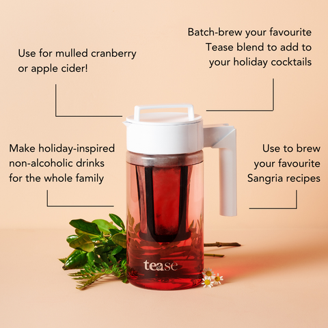 Tease | Wellness Tea Blends + Accessories - 3-In-1 Cold Brew Tea & Coffee Pitcher, Spring Accessory - Home & Well