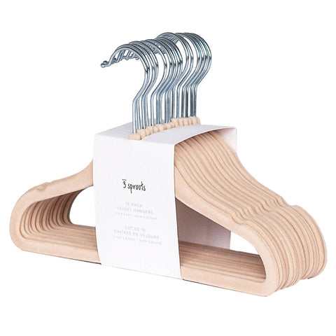 3 Sprouts - Baby Velvet Hangers (2 Packs of 15) - Home & Well