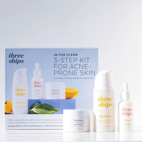 Three Ships - In The Clear 3 - Step Kit for Blemish - Prone Skin (3 full - size) - Home & Well