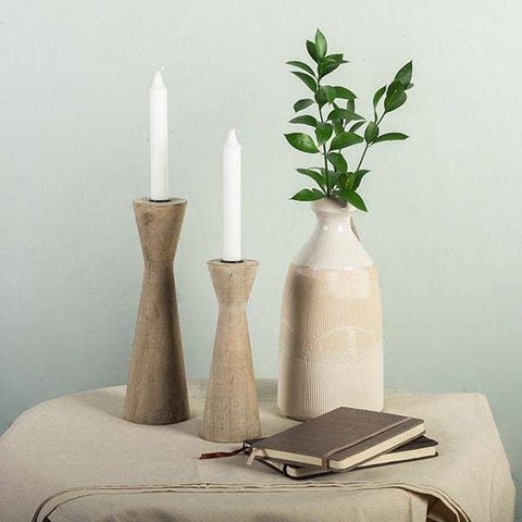 Large Wooden Candle Holder