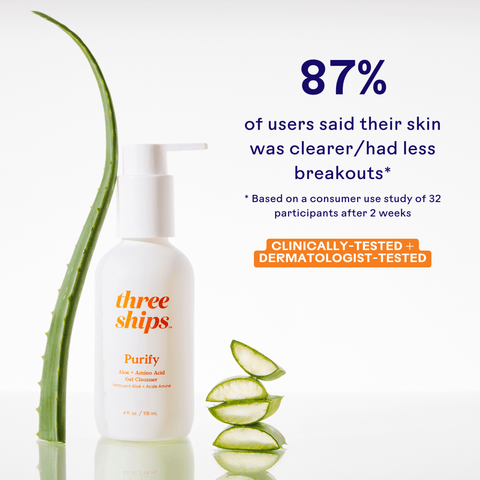 Three Ships - Purify Aloe + Amino Acid Gel Cleanser (118mL) - Home & Well