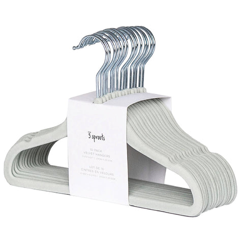 3 Sprouts - Baby Velvet Hangers (2 Packs of 15) - Home & Well
