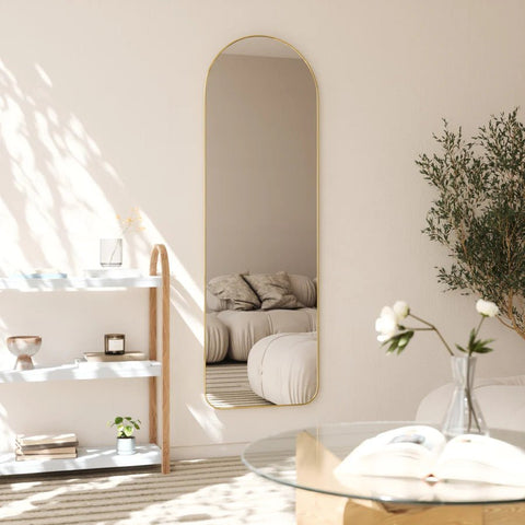Hubba Arched Leaning & Wall Mirror Brass | UMBRA - Home & Well