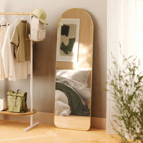 Hubba Arched Leaning & Wall Mirror Brass | UMBRA - Home & Well