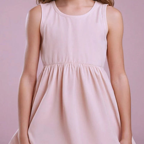 Youth Bamboo Square Blush Tank Dress