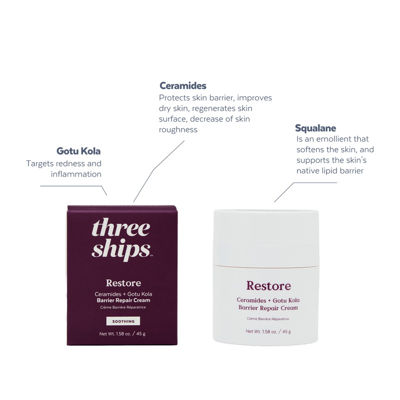 Three Ships - Restore Ceramides + Gotu Kola Barrier Repair Cream - Home & Well